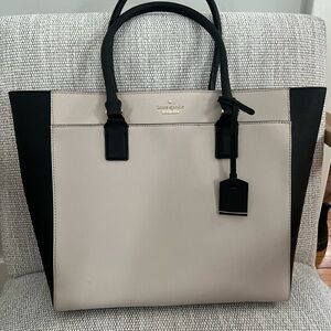 Kate Spade Two-Tone Black and Cream Tote